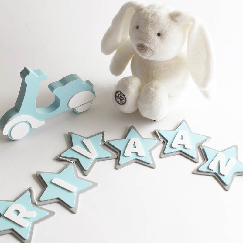 Personalised Star Bunting, Blue