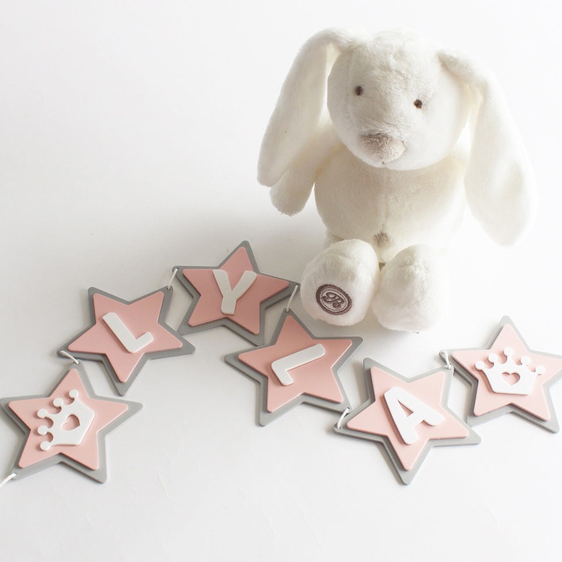 Personalised Star Bunting, Pink