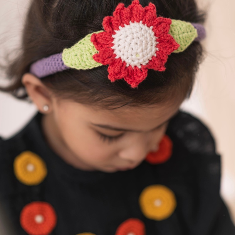 Shine Like No One Else – Crochet Sunflower Hairband/ Bow/  Rose Clip- Gift Set