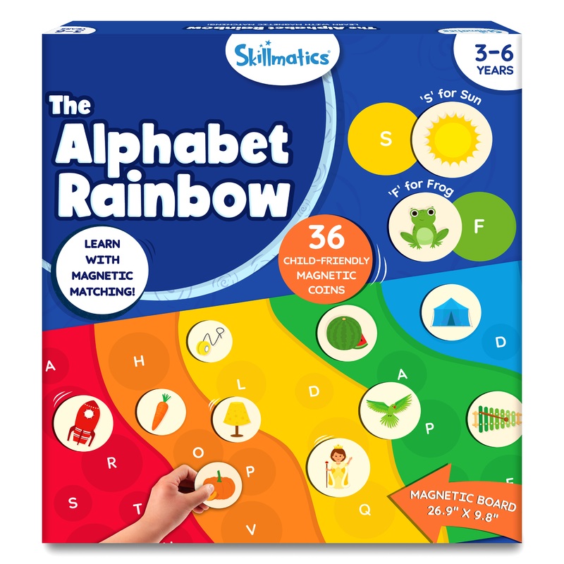 Skillmatics Magnetic Matching Activity – The Alphabet Rainbow, Preschool Learning Toy & Game for Kids, 35+ Magnetic Pieces, Gifts for Girls & Boys Ages 3, 4, 5, 6