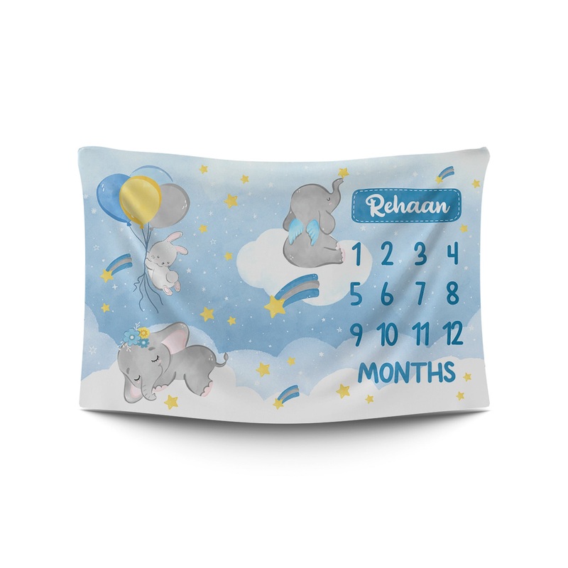Baby Milestone Blanket – Sweet Dreams Blue