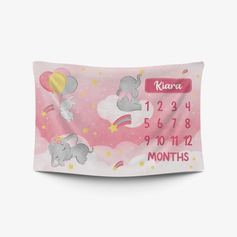 Baby Milestone Blanket – Sweet Dreams Pink