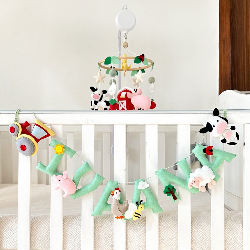Farm Animals Name Bunting/Garland – Mint Green