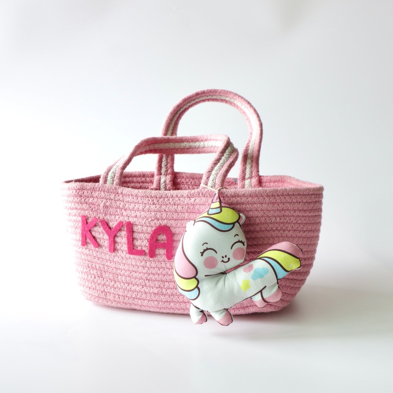 Multipurpose Storage & Gift Basket – Pink (Unicorn)