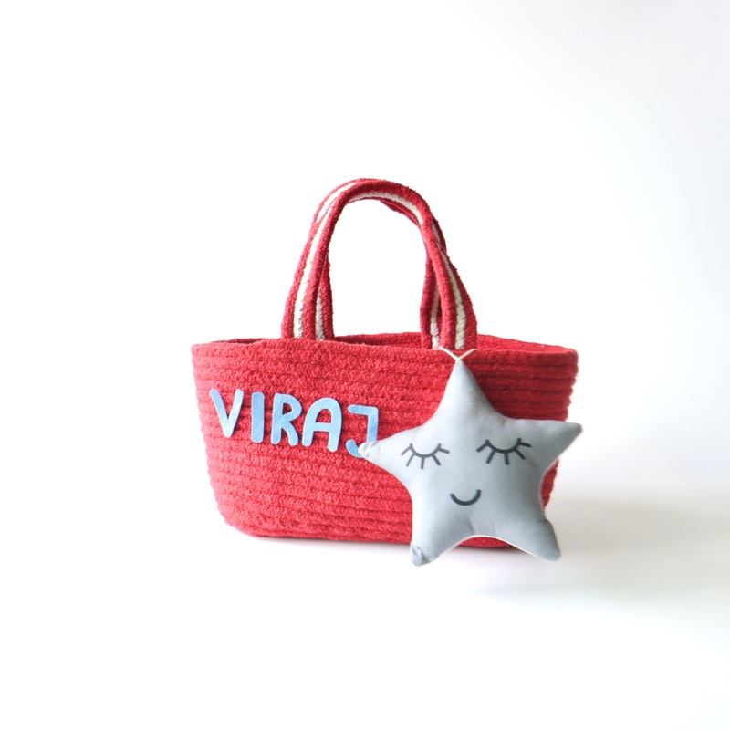 Multipurpose Storage & Gift Basket – Red (Star)