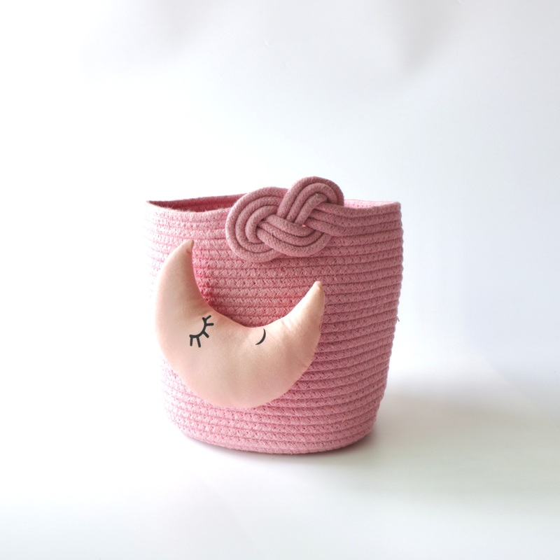Multipurpose Storage Knotted Basket – Pink (Moon)