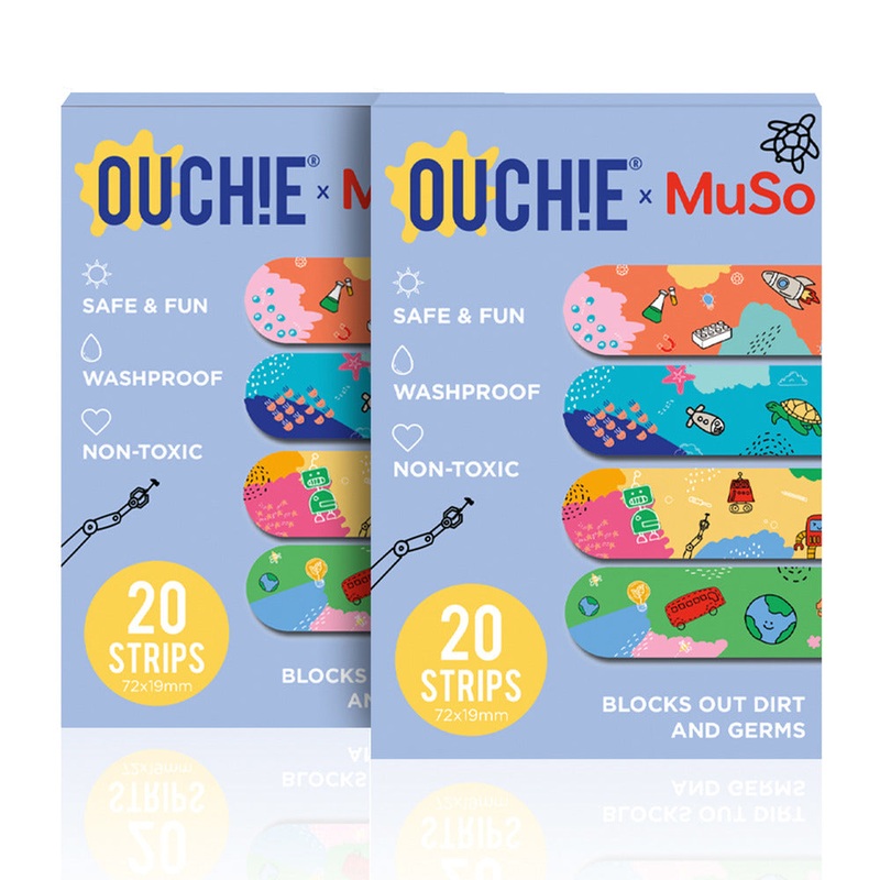 Ouchie x MuSo Non-Toxic Printed Bandages Combo Pack (40 Pack)