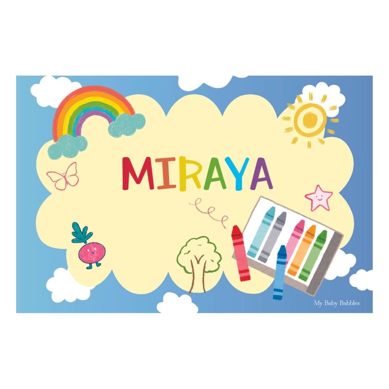 Personalised Themed Tablemat – Rainbows and Crayons