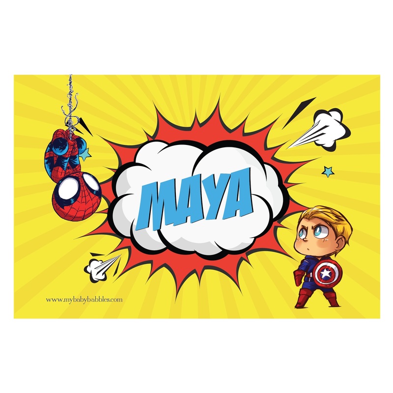 Personalised Themed Tablemat – Superhero
