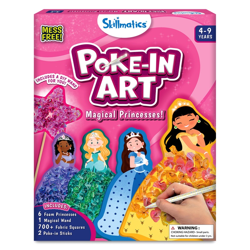 Skillmatics Art & Craft Activity – Poke-in Art Magical Princesses, Mess-Free Art for Kids, Craft Kits, DIY Activity, Gifts for Girls & Boys Ages 4, 5, 6, 7, 8, 9