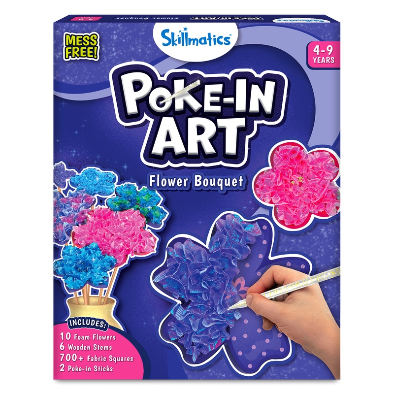Skillmatics Art & Craft Actvity – Poke-in Art Flower Bouquet, Mess-Free Art for Kids, Craft Kits, DIY Activity, Gifts for Girls & Boys Ages 4, 5, 6, 7, 8, 9