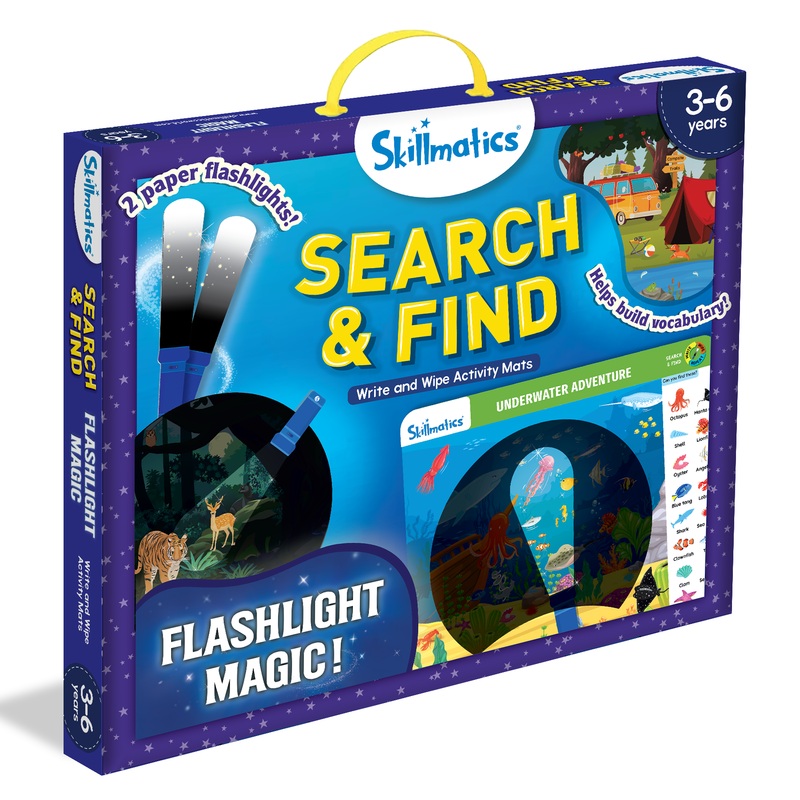 Skillmatics Preschool Learning Activity – Search and Find Flashlight Magic, Educational Game for Kids, Toddlers Who Love Toys, Art & Craft Activities, Gifts for Girls and Boys Ages 3, 4, 5, 6