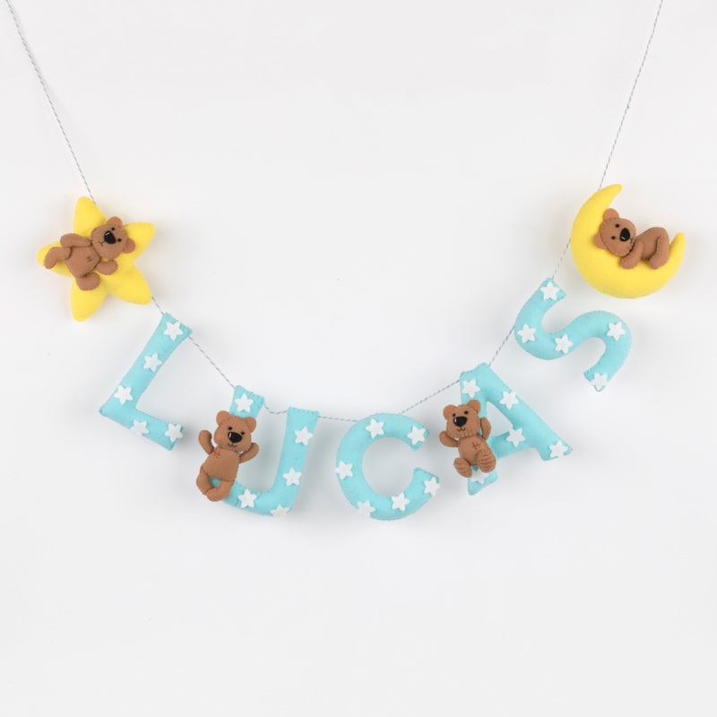 Sweet Dreams Name Bunting/Garland – Light Blue