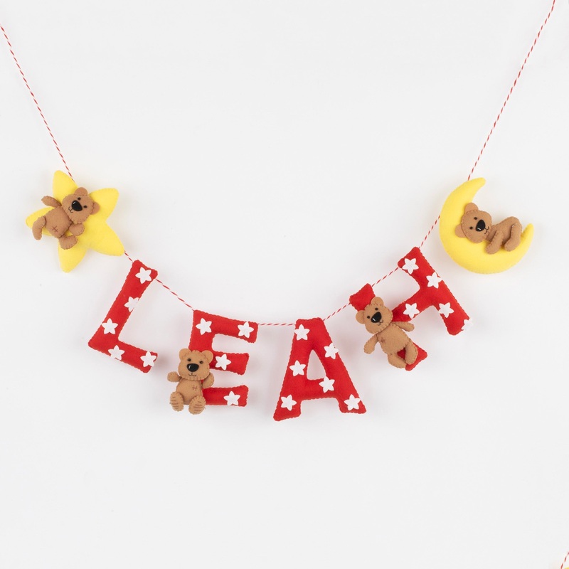 Sweet Dreams Name Bunting/Garland – Red