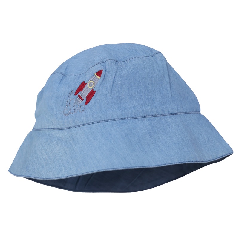 To The Moon & Back Light Denim Bucket Hat