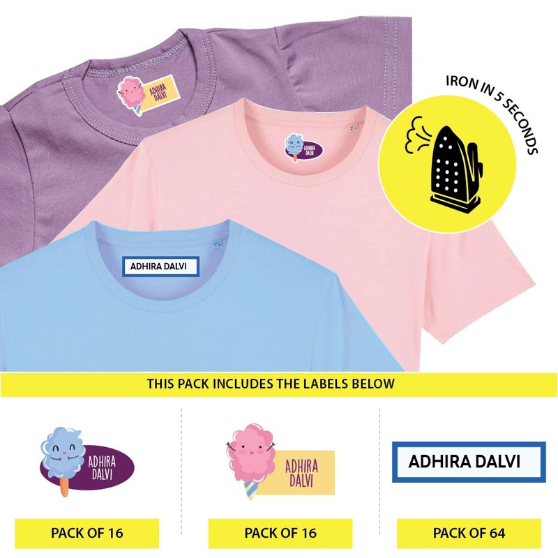 Custom Iron On Labels for Clothes – Candy Land (Pack Of 96 Labels)