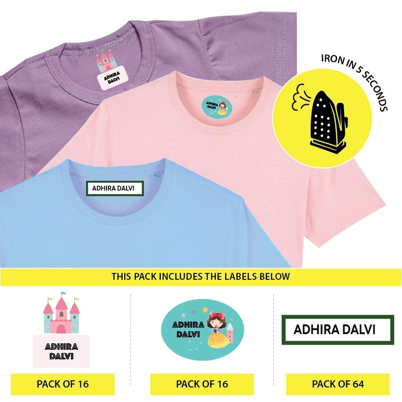 Custom Iron On Labels for Clothes – Princess (Pack Of 96 Labels)