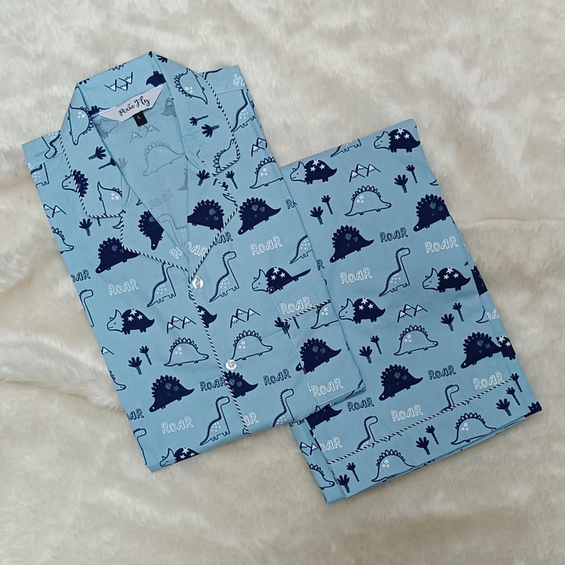Kid’s Pyjama Set – Blue Dino