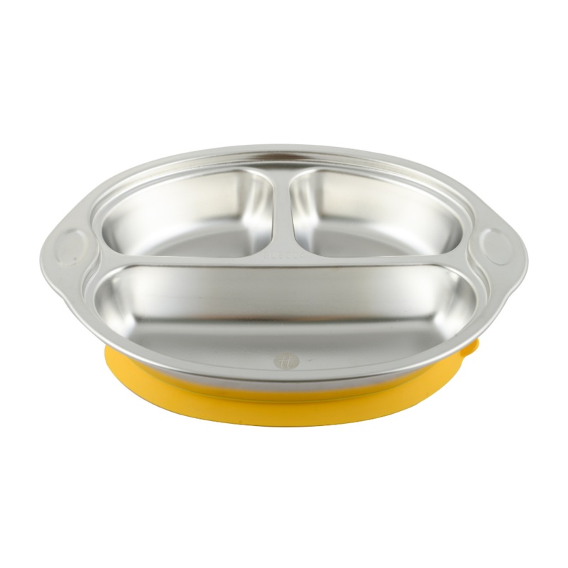 Stainless Steel Monkey  Lunch Plate With Silicone Suction