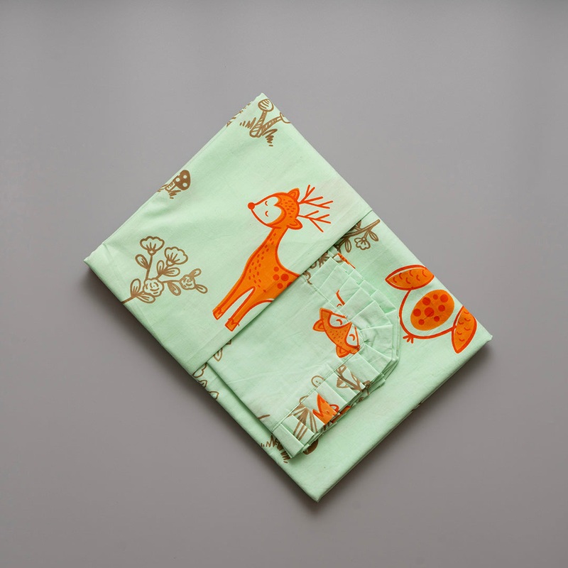 Gudgoodie Flat Crib Bedsheet – 100% Cotton Percale – Enchanted Forest