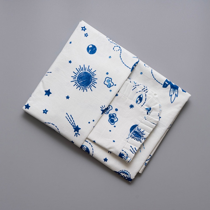 Gudgoodie Flat Crib Bedsheet – 100% Cotton Percale – Galactic Adventure