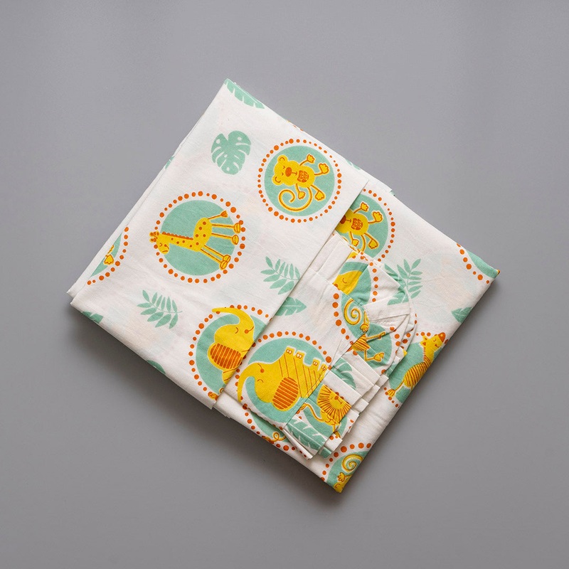 Gudgoodie Flat Crib Bedsheet – 100% Cotton Percale – Jungle Safari