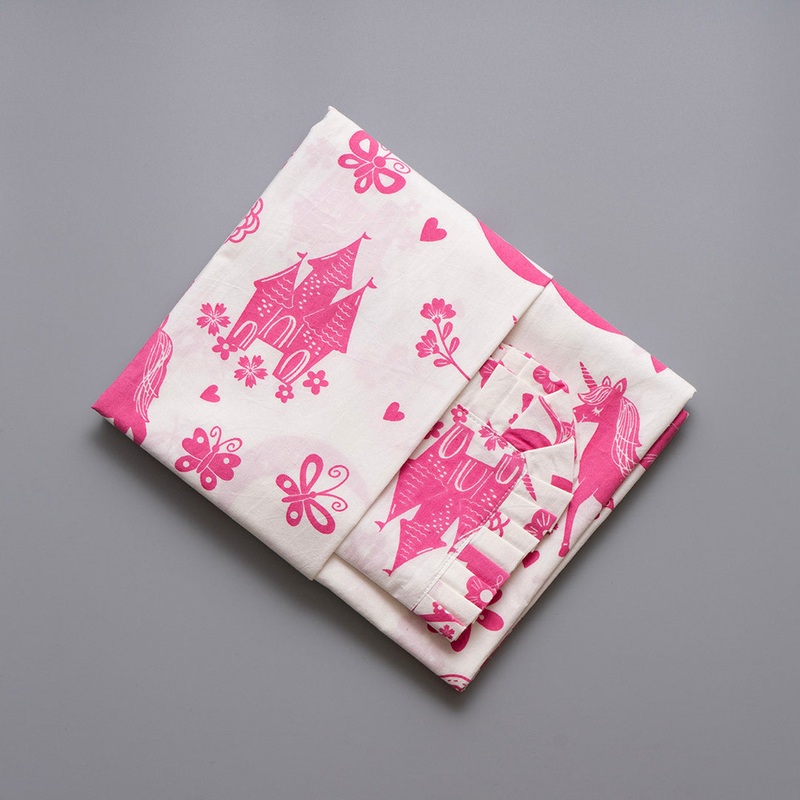 Gudgoodie Flat Crib Bedsheet – 100% Cotton Percale –  Magical Unicorns