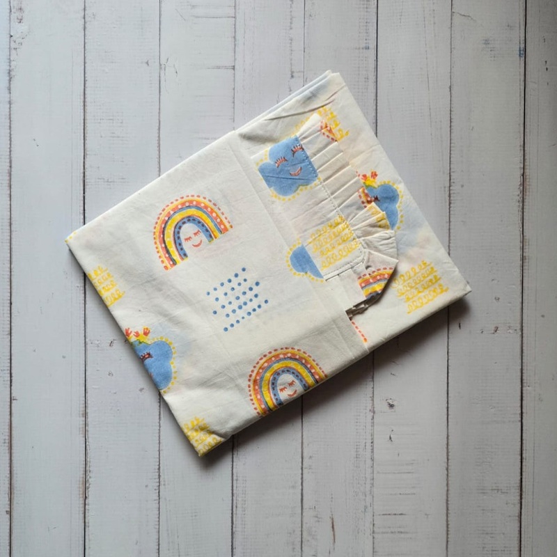 Gudgoodie Flat Crib Bedsheet – 100% Cotton Percale – Rainbow Dreams