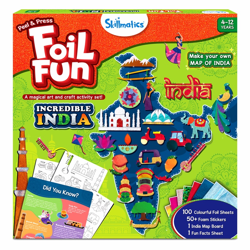 Skillmatics Art & Craft Activity – Foil Fun Incredible India, No Mess Art for Kids, DIY Creative & Educational Activity, Gifts for Ages 4, 5, 6, 7, 8, 9, 10, 11, 12