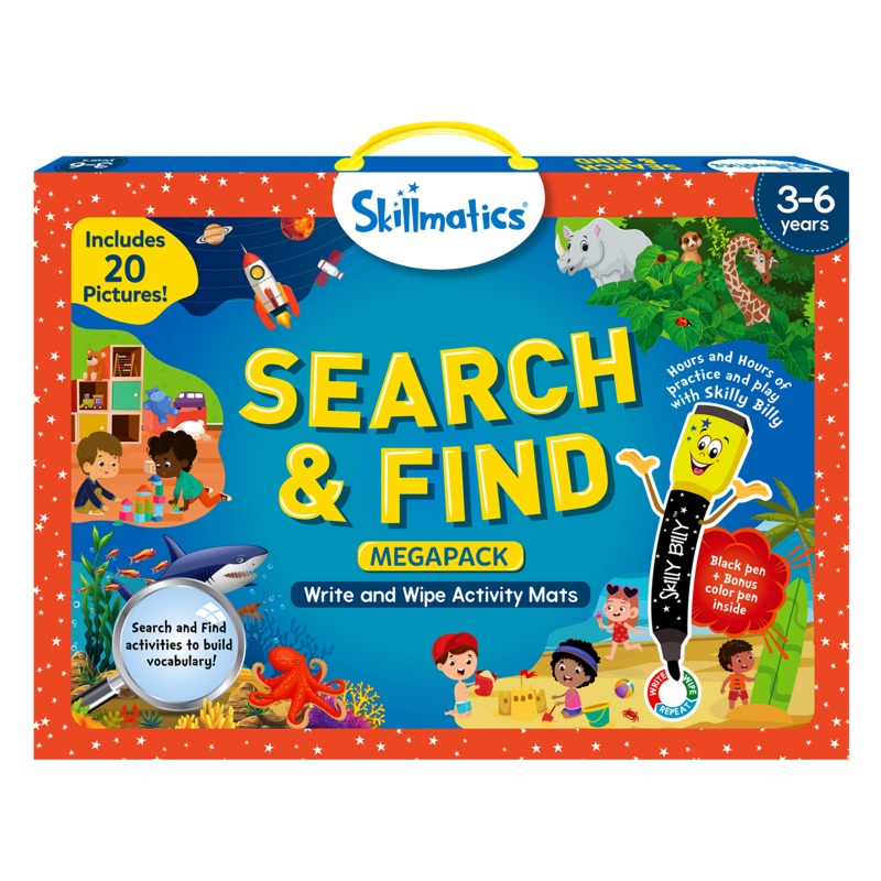 Skillmatics Preschool Learning Activity – Search and Find Megapack Educational Game, Perfect for Kids, Toddlers Who Love Toys, Art and Craft Activities, Gifts for Girls and Boys Ages 3, 4, 5, 6