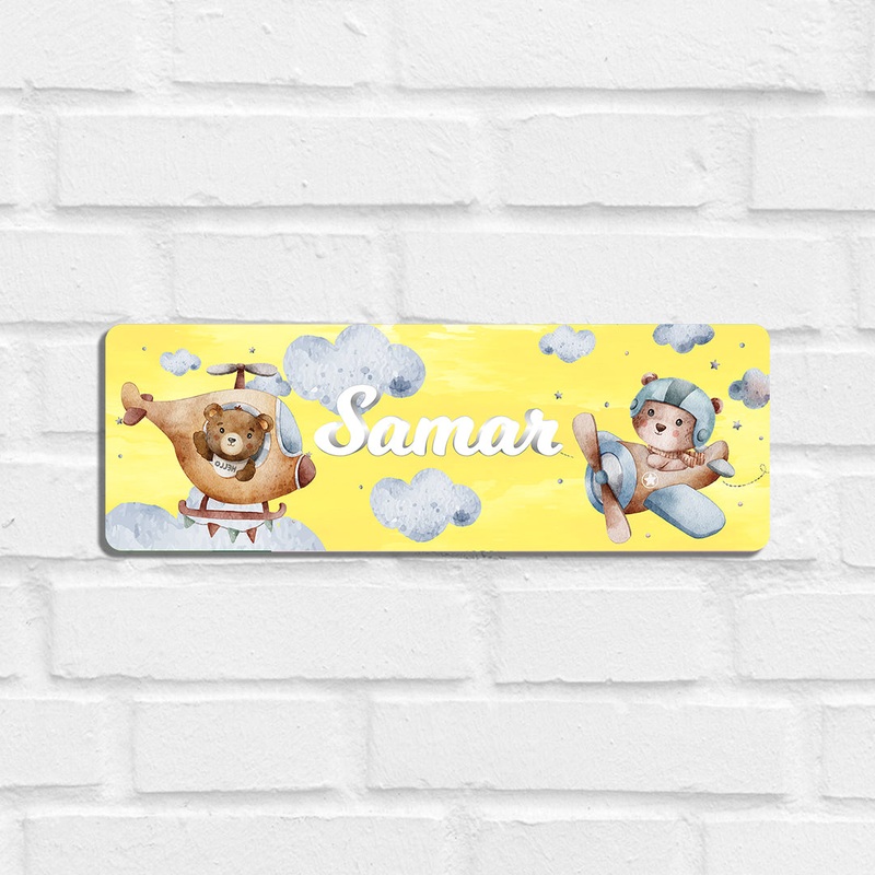 Teddy’s Flight Name Plate (Petite) (kids)