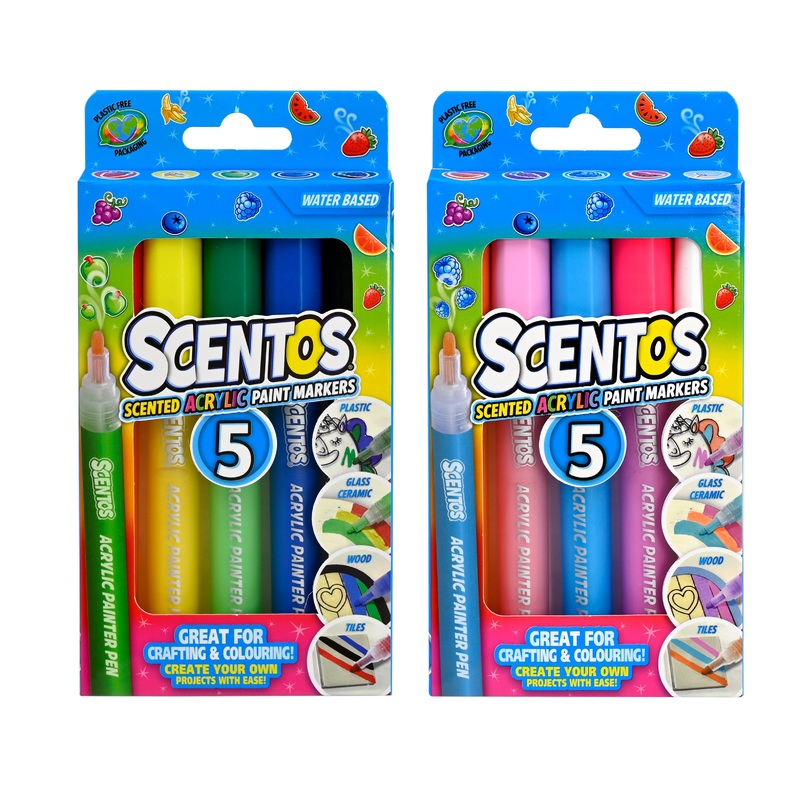 Scentos Scented Acrylic Markers, Pack Of 5
