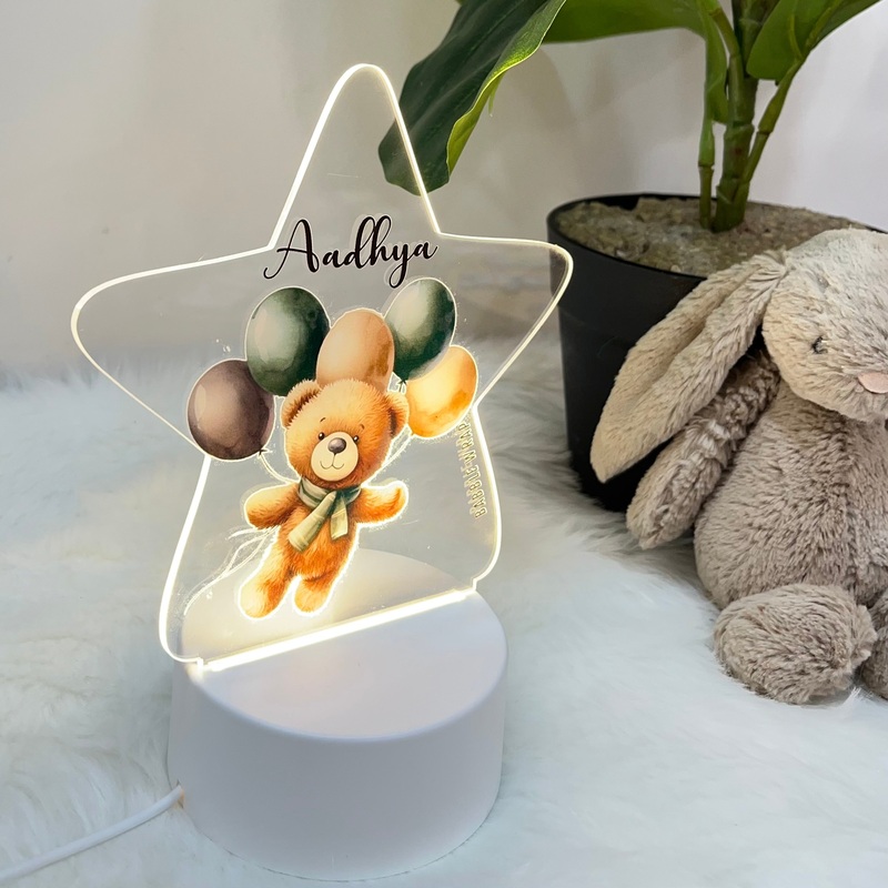 Acrylic LED Night Lamp – Balloon Bear