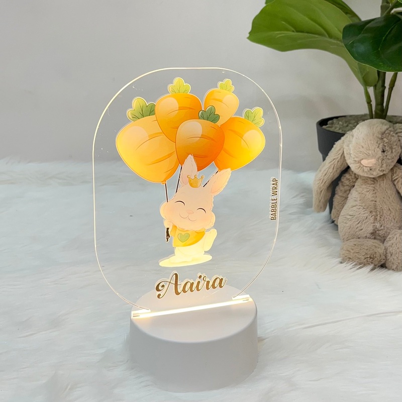Acrylic LED Night Lamp – Bunnys Sweet Carrot Nook
