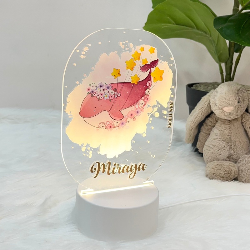 Acrylic LED Night Lamp – Cosmic Whale