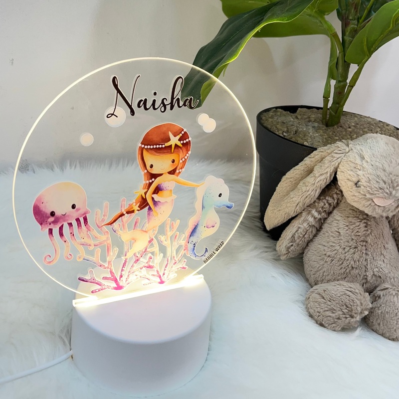 Acrylic LED Night Lamp – Mermaid’s Glow