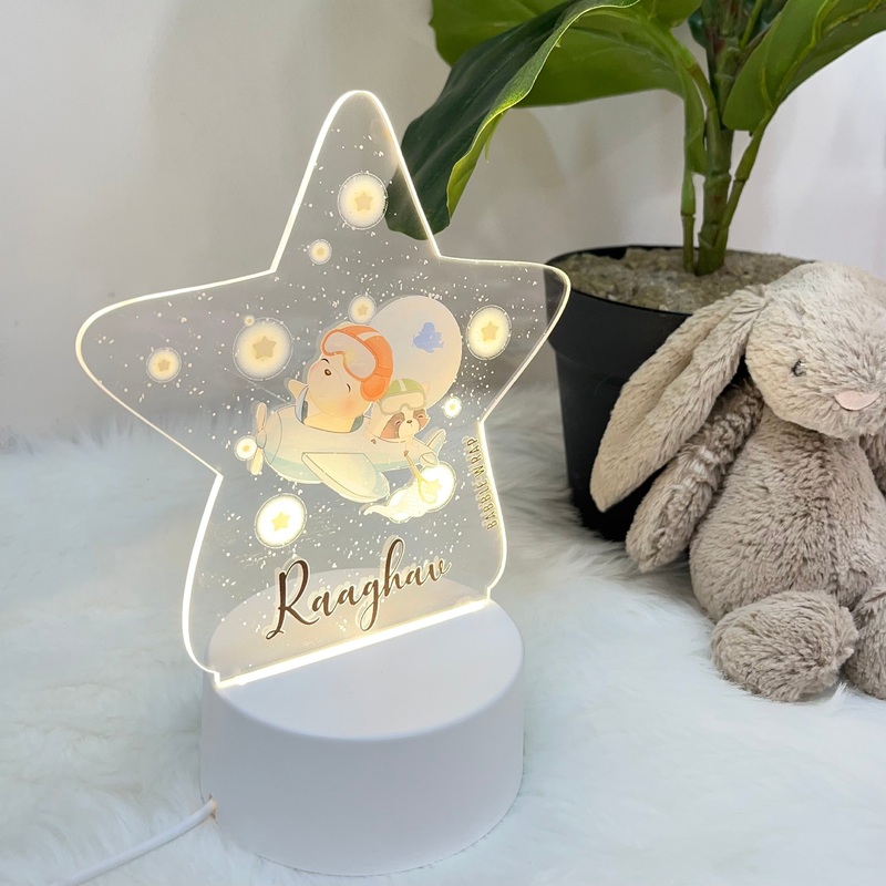 Acrylic LED Night Lamp – Teddy’s Sky Adventure