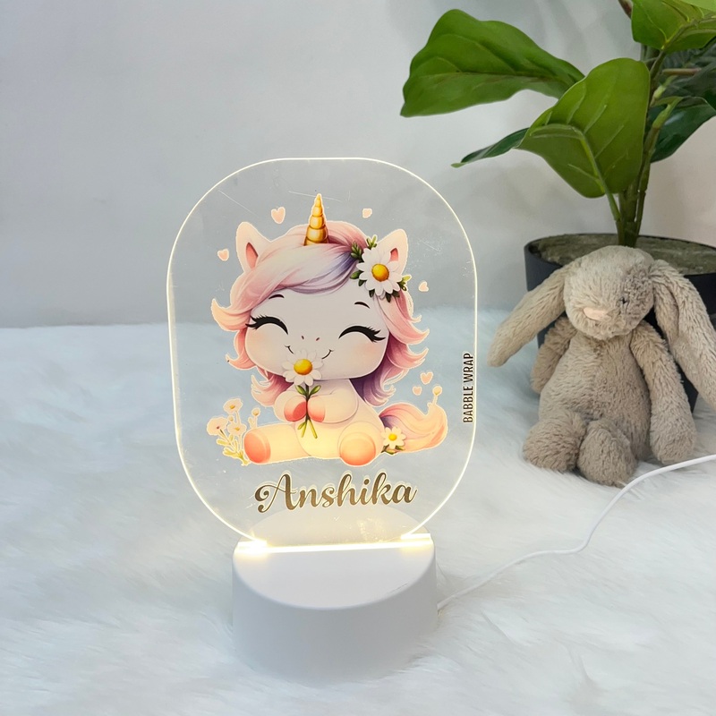 Acrylic LED Night Lamp – Unicorn Bliss