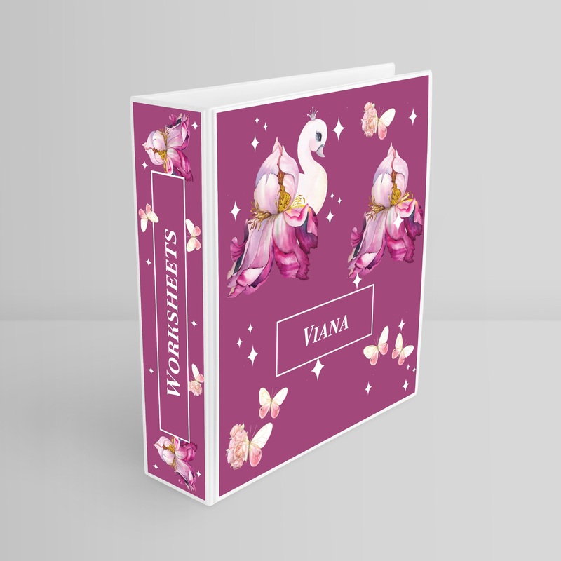 Butterfly Swan Blossom Binder File (kids)