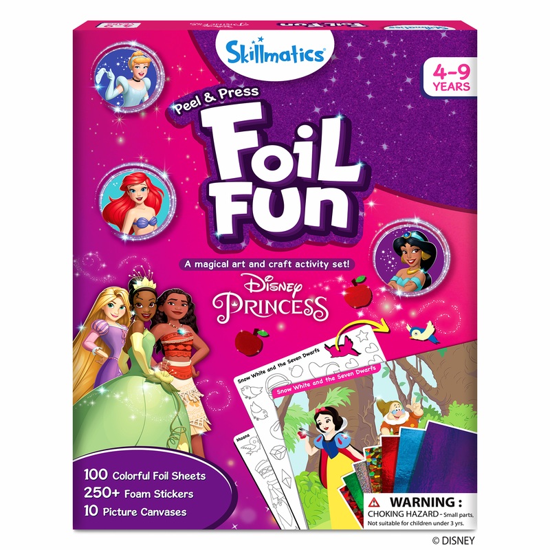 Skillmatics Art & Craft Activity – Foil Fun Disney Princess, No Mess Art for Kids, Craft Kits & Supplies, DIY Creative Activity, Gifts for Girls & Boys Ages 4, 5, 6, 7, 8, 9