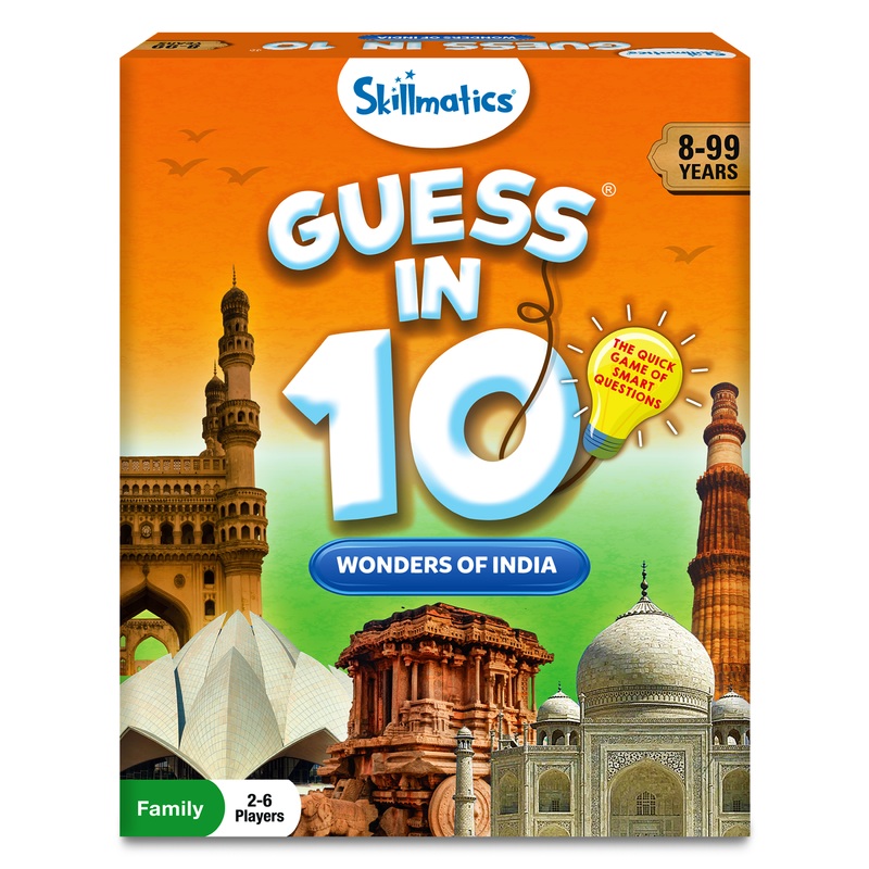 Skillmatics Card Game – Guess in 10 Wonders of India, Perfect for Boys, Girls, Kids, and Families Who Love, Educational Games, Board Games, Gifts for Ages 8, 9, 10 and Up