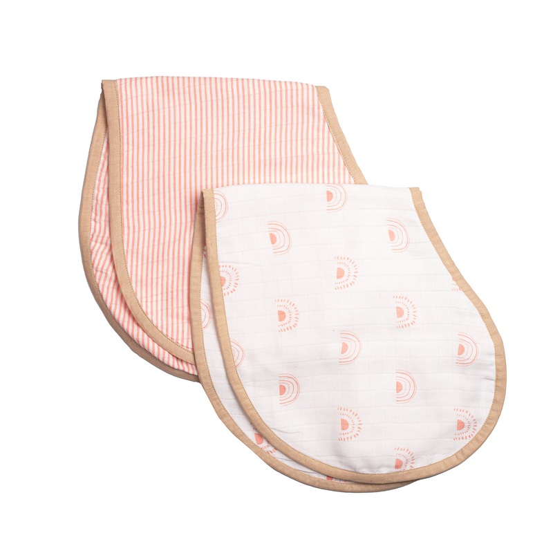 Organic Muslin Burp Cloth & Bib (Pack of 2)  Palm