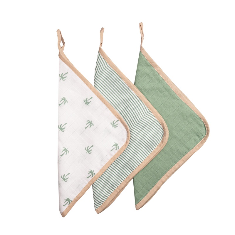 Organic Muslin Washcloths (Set of 3)  Plam