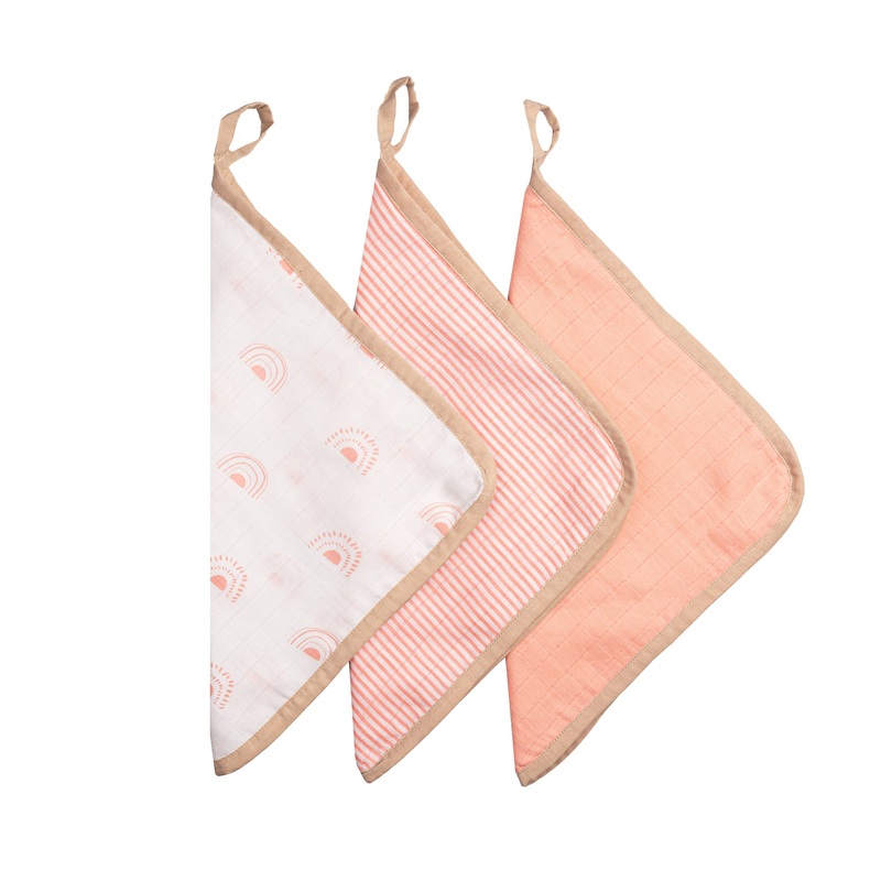 Organic Muslin Washcloths (Set of 3) – Rainbow