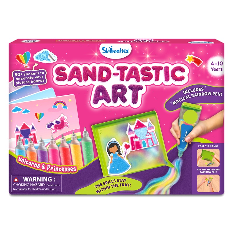 Skillmatics Art & Craft Activity – Sand-Tastic Art Unicorns & Princesses, Mess-Free Sand Art for Kids, Craft Kits & Supplies, DIY Creative Activity, Gifts for Girls & Boys Ages 4, 5, 6, 7, 8, 9, 10
