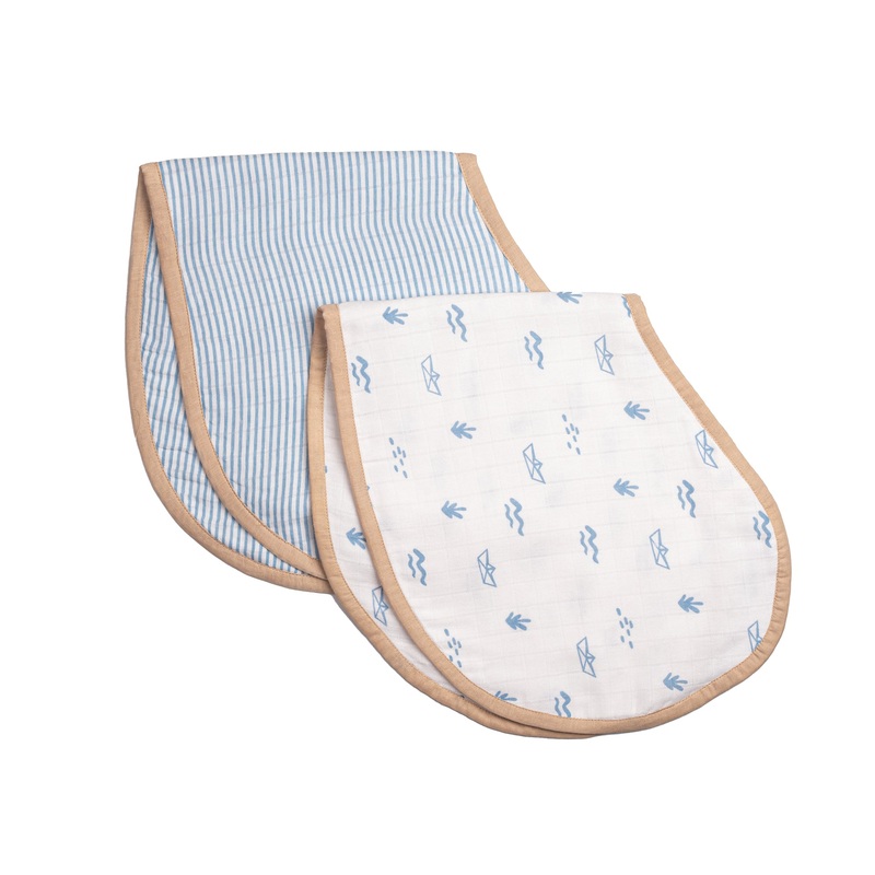 Swaddle & Burp Cloth Bib – Boat
