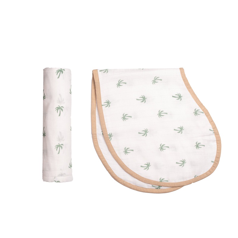 Swaddle & Burp Cloth Bib – Palm