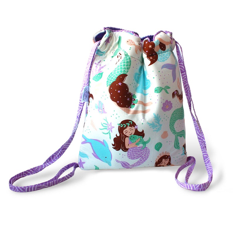Cotton Drawstring Bag With Waterproof Lining – Magical Mermaids