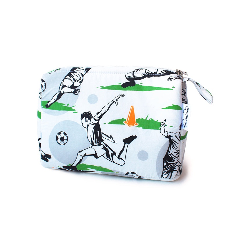 Cotton Zippered Multipurpose Pouch With Waterproof Lining – Football Fever