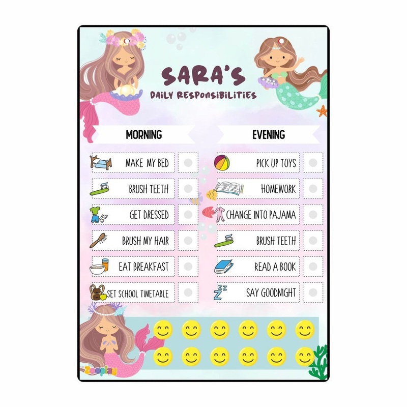 Daily Reward Chart Personalised    Mermaid Cove